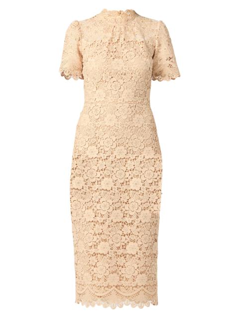 Shoshanna Women's Vivienne Lace Midi-Dress - Sand