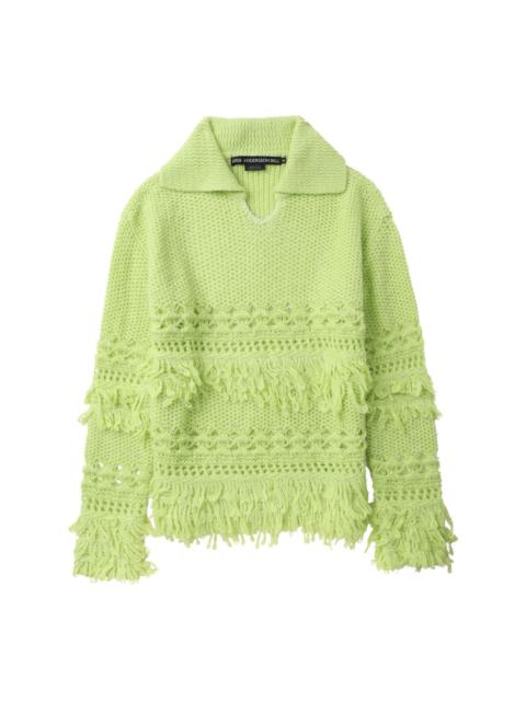 Andersson Bell spread-collar open-knit jumper