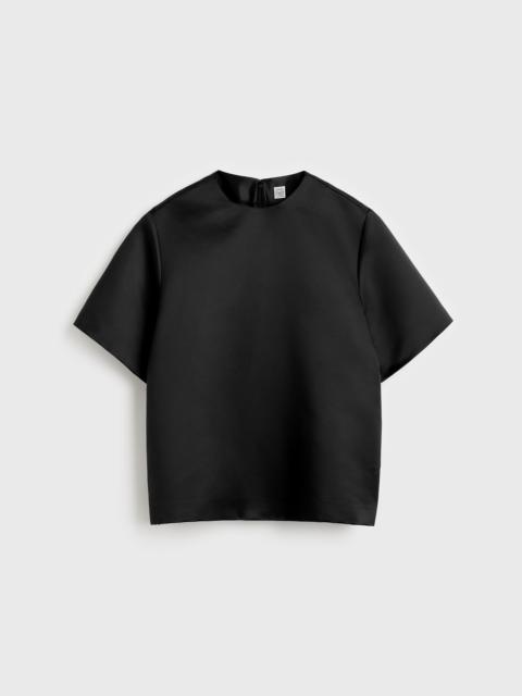 TOTEME Duchess satin tee black