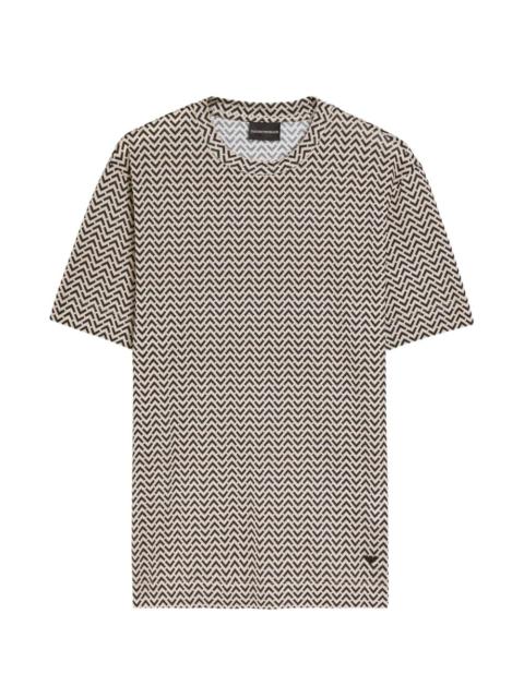 EMPORIO ARMANI chevron-patterned T-shirt