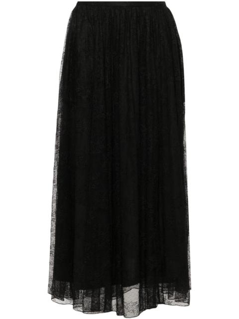 ROTATE floral-lace midi skirt