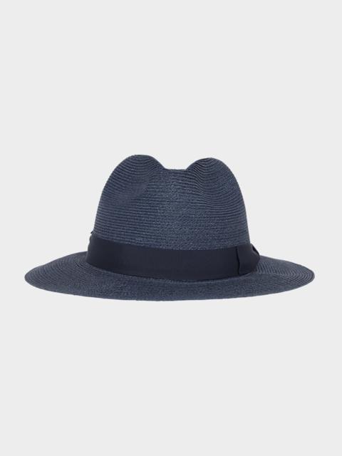 GIORGIO ARMANI 남자의 제트 리본 밴드 Fedora 모자