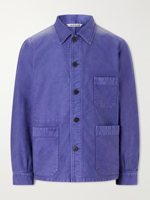 AURALEE Garment-Dyed Cotton-Moleskin Blouson Jacket