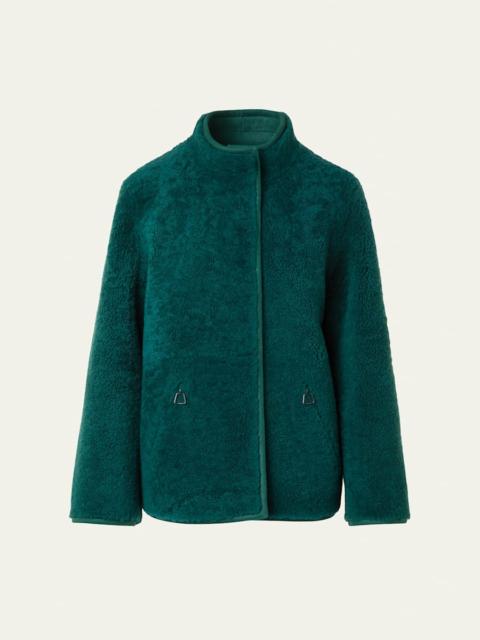 AKRIS Dru Reversible Shearling and Leather Jacket