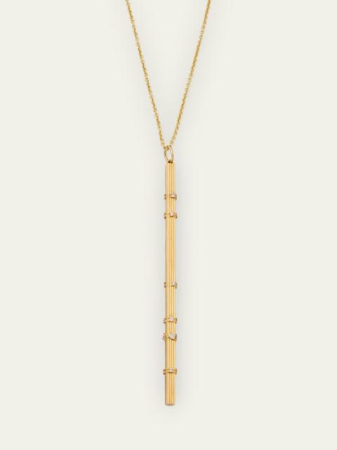 SYDNEY EVAN 14K Yellow Gold Fluted Bar Charm with Diamonds