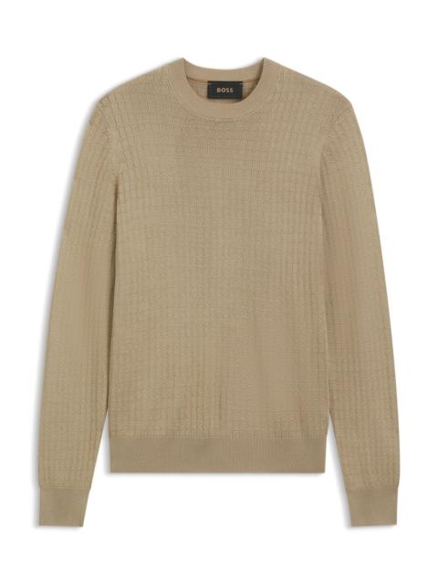 BOSS SILK-KNIT SWEATER WITH A SEASONAL PATTERN