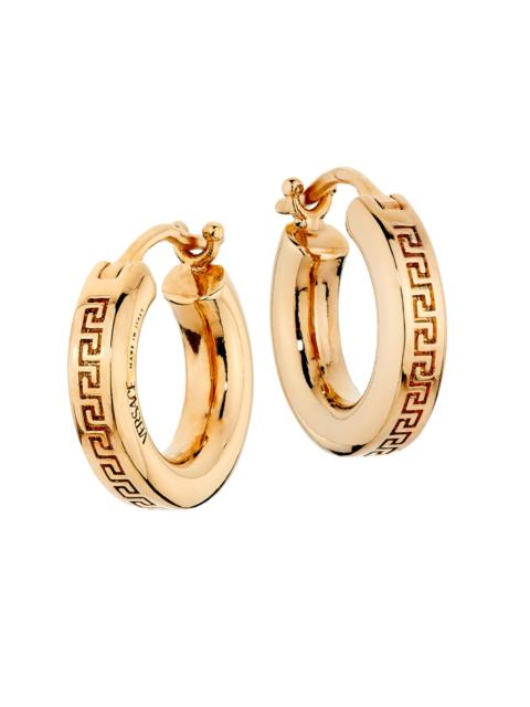 VERSACE Women's Silvertone Greca Hoop Earrings - Gold