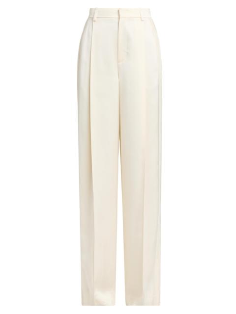 Vince Women's High-Rise Satin Trousers - Flax