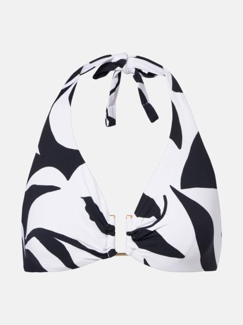 Max Mara Avena floral halterneck bikini top