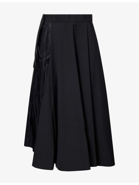 sacai Suiting Panelled Woven Midi Skirt