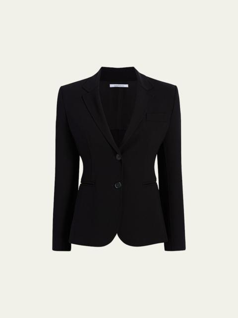 Another Tomorrow Doppio Wool Cropped Blazer Jacket