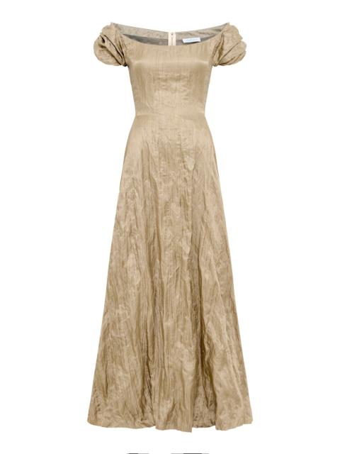 GABRIELA HEARST Juniper Maxi Dress in Gunmetal Metallic Silk