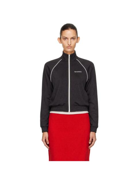 Sporty & Rich Brown Serif Logo Retro Track Jacket