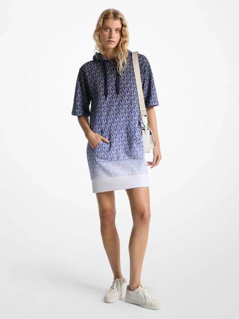 MICHAEL KORS Ombré Signature Logo Cotton Terry Hoodie Dress