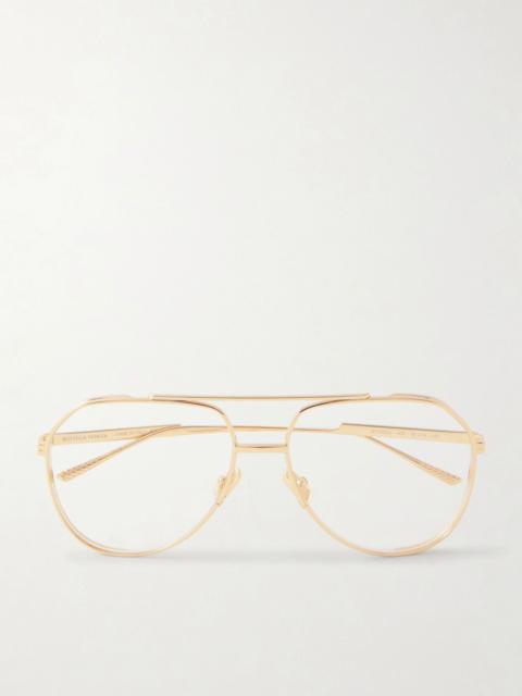 Bottega Veneta Aviator-frame metal sunglasses Gold