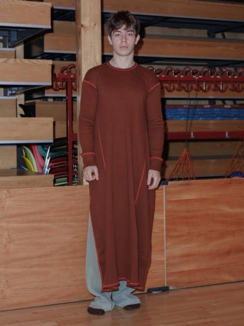 BASERANGE Shaw Punica Long Sleeve Kaftan - Cotton Hemp Jersey