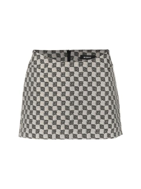 monogram-pattern mini skirt