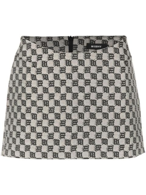 monogram-pattern mini skirt