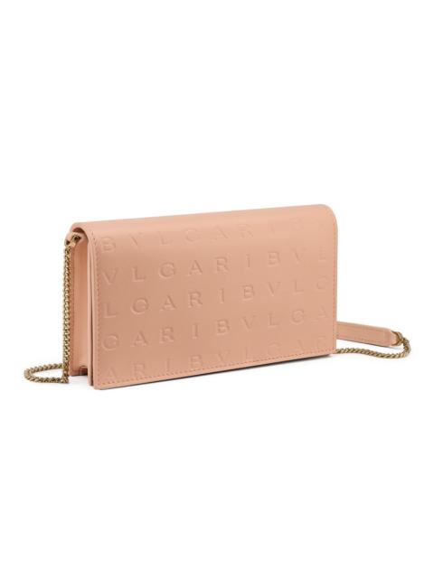 BVLGARI Women's Logo Infinitum Leather Chain Wallet - Pink