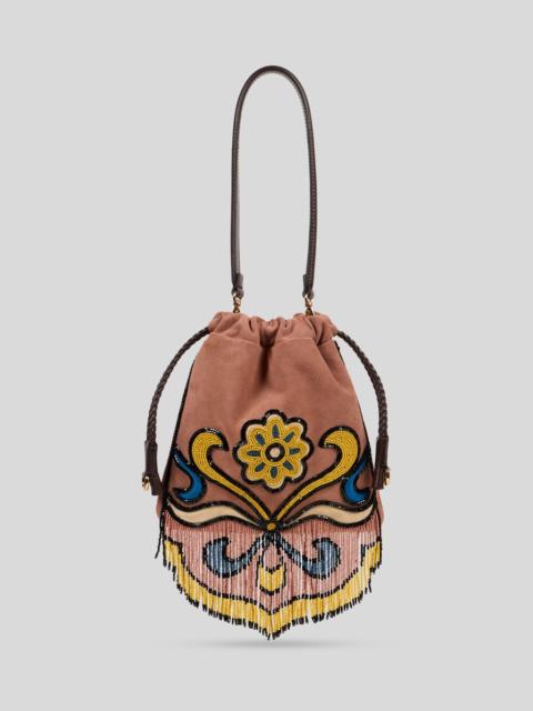 Etro SMALL SUEDE KALISPERA BAG WITH BEADS AND FRINGES