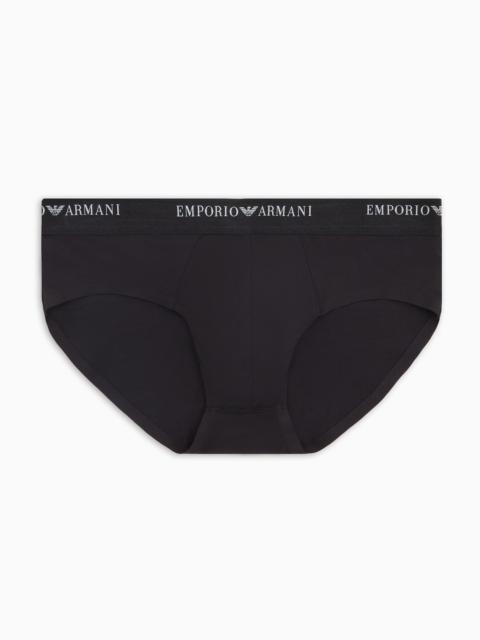 EMPORIO ARMANI Soft modal briefs with logo waist