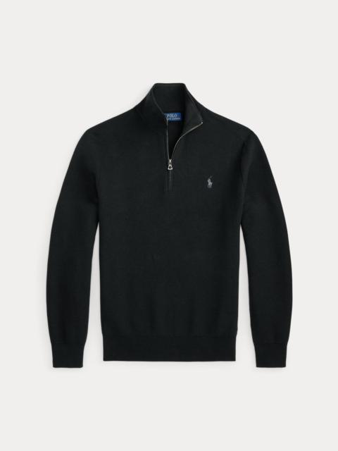 Polo Ralph Lauren Mesh-Knit Cotton Quarter-Zip Sweater