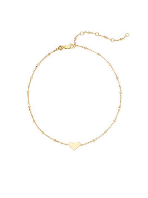 KENDRA SCOTT Ari Heart Chain Anklet in 18k Yellow Gold Vermeil