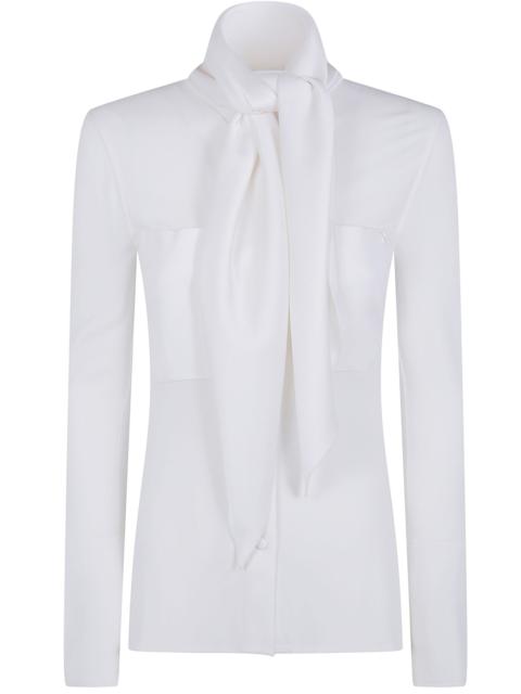 courrèges Shirt Satin Scarf Collar Jersey