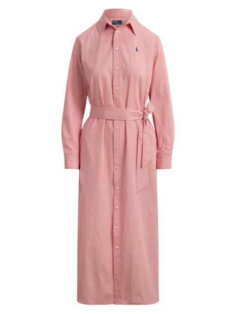 Polo Ralph Lauren Women's Striped Woven Cotton Shirtdress - Red White
