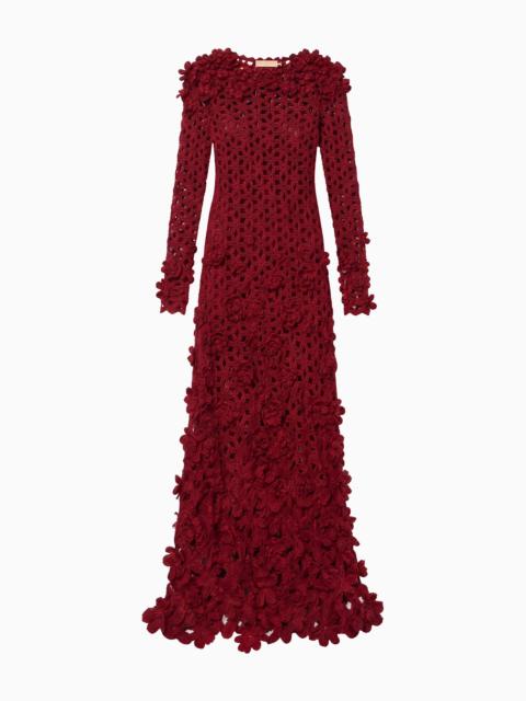 ULLA JOHNSON Astrid Crochet Dress with Embroidered Flowers