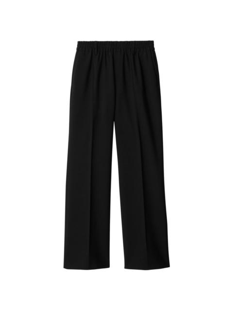 straight-leg wool trousers