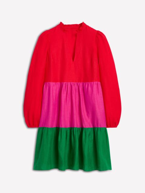 BODEN Esme Linen Mini Dress-Colourblock