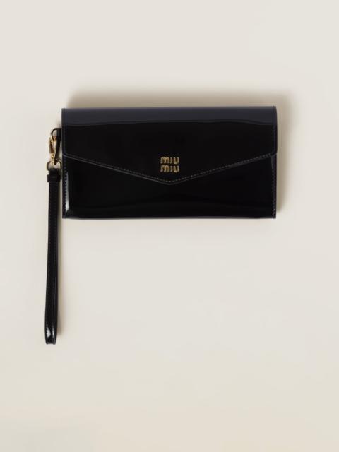 Patent leather card holder