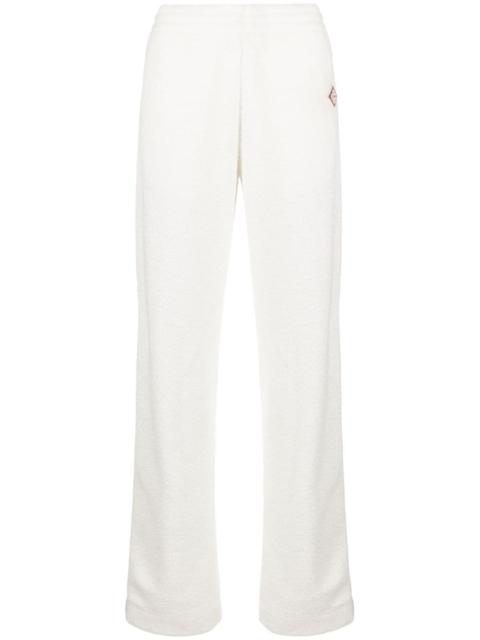 logo-patch side-stripe fleece track pants