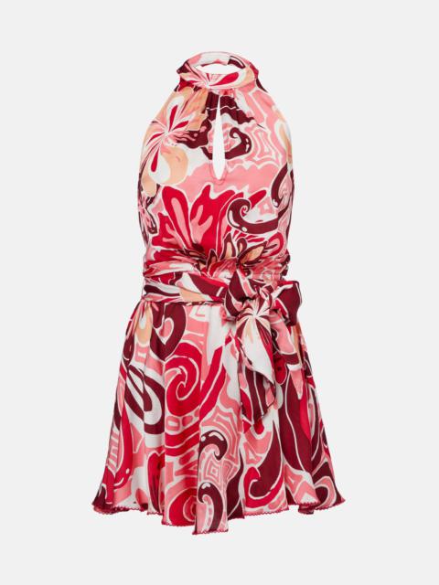 Poupette St Barth Cassandra open-back satin minidress