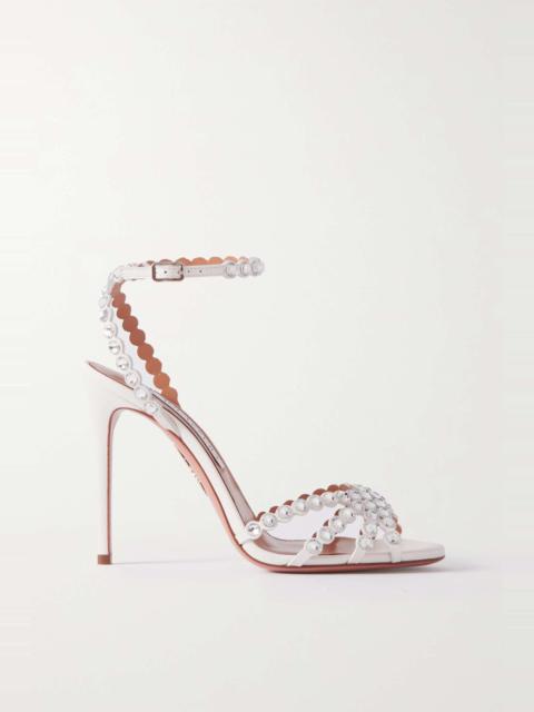 Tequila 105 metallic leather and crystal-embellished PVC sandals