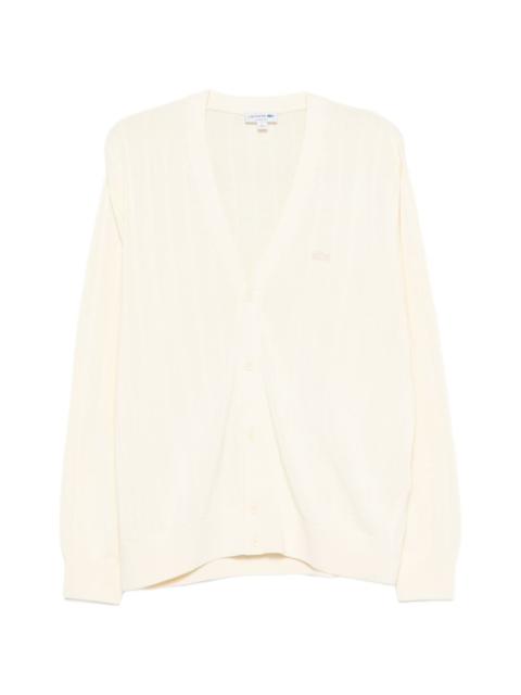 LACOSTE button ribbed cardigan