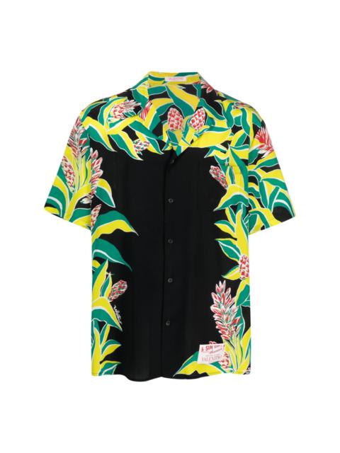 x Sun Surf Volcano-print silk shirt