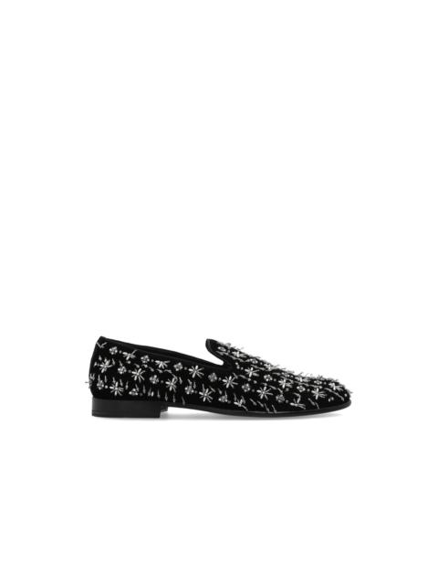 Dolce & Gabbana DOLCE & GABBANA Shimmering Embellished Loafers Black New & A