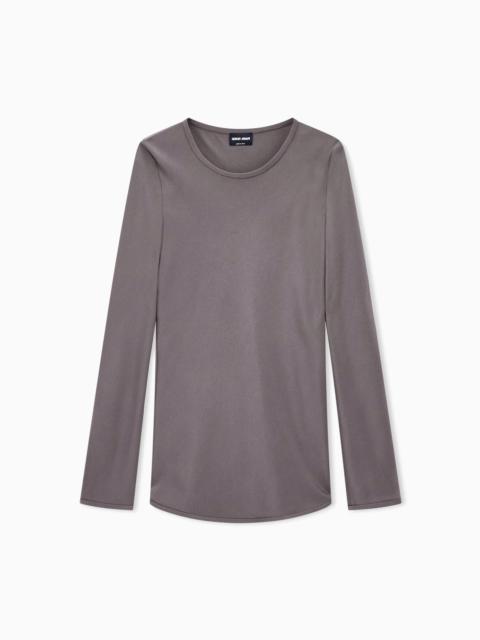 GIORGIO ARMANI SLIM-FIT BIAS-CUT BLOUSE IN STRETCH SILK-BLEND CREPE