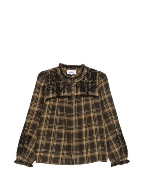 ba&sh Kaela embroidered checked blouse