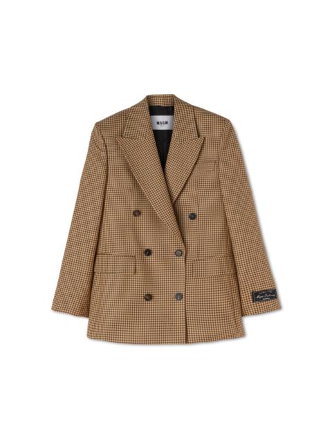 Double-breasted wool jacket with "Houndstooth Check" motif