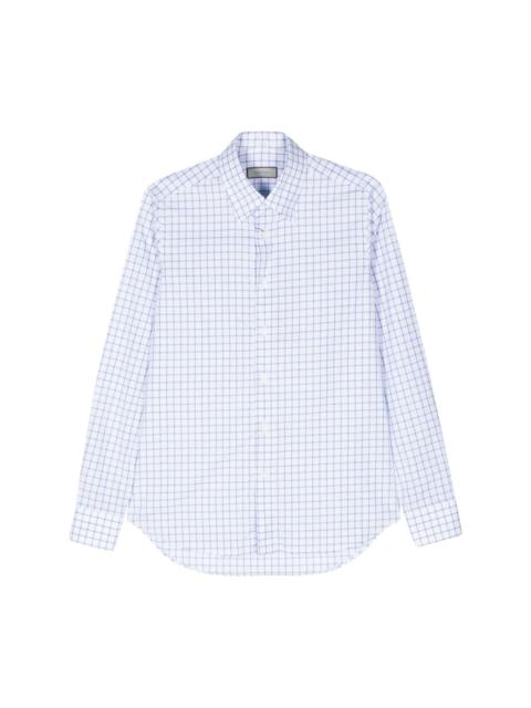 Canali grid-pattern cotton shirt