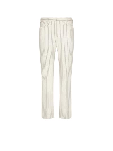 TOM FORD STRIPED WOOL AND SILK BLEND "WALLIS" TAILORED PANTS
