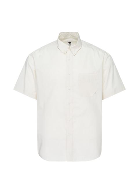 vowels short-sleeve button-up shirt
