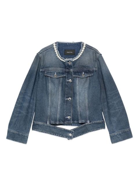 Simone Rocha pearl-embellished denim jacket