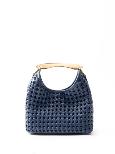Elleme Small Boomerang Woven Leather Navy