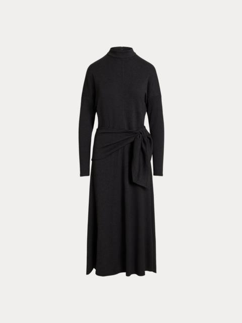 Polo Ralph Lauren Tie-Waist Wool-Blend Jersey Dress