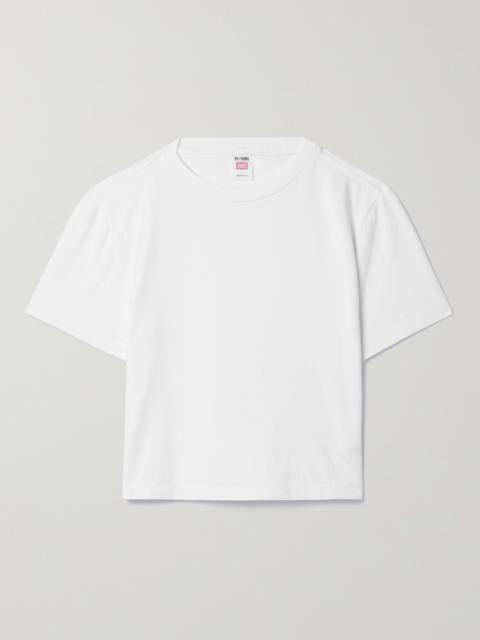 RE/DONE + Hanes Micro Cropped Cotton-jersey T-shirt