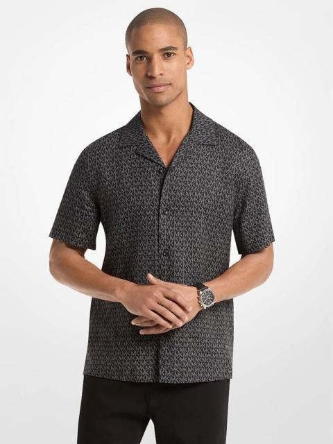 MICHAEL KORS Signature Logo Linen Camp Shirt